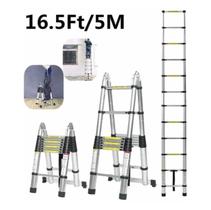 Escada Telescópica Dupla 16 Degraus 5m Alumínio