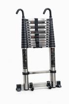 Escada Telescópica Em Aço Inoxidável Polido 4,10 Metros 14 Degraus