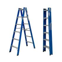 Escada Tesoura Dupla Fibra Premium 6 Degraus 1,8Mts TAFDP6 W BERTOLO