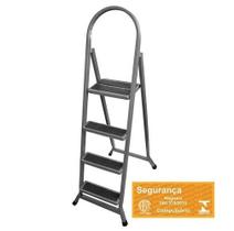 Escada utilar 04 degraus prata - utilaço