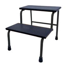 Escadinha 180 Kg Metal 2 Degraus Para Maca Estética, Consultório Com Antiderrapante
