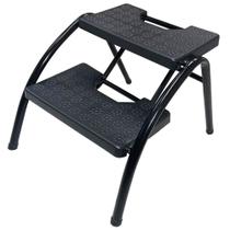 Escadinha 2 Degraus para Maca Estrutura em Aço, Degraus Antiderrapantes, Suporta 120kg Preta degrau preto