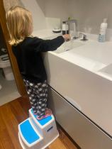 Escadinha Infantil Antiderrapante de 2 Degraus - Cor Azul, Ideal para Banheiro e Acessibilidade
