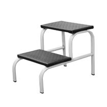 Escadinha Multiuso 2 Degraus Para Obeso Piso em MDF Com Emborrachado Antiderrapante Cor Branca Combo Stock