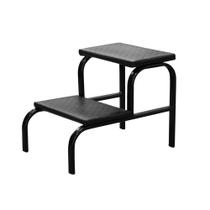 Escadinha Multiuso 2 Degraus Para Obeso Piso em MDF Com Emborrachado Antiderrapante Cor Preta Combo Stock