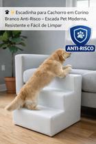 Escadinha para Cachorro em material sintético Branco Antirrisco Escada Pet Moderna, Resistente e Fácil de Limpar Escadinha para Cachorro em material sintético Branco Antirrisco Escada Pet Moderna, Resistente e Fácil de Limpar