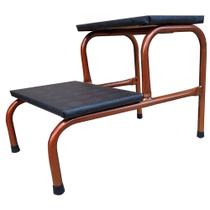 Escadinha Para Uso Residencial 2 Degraus Esmaltada Cor Bronze Medcombo