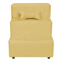 Escadinha Pet 3 Degraus Cachorro e Gato Veludo Amarelo