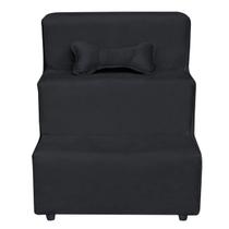 Escadinha Pet 3 Degraus Cachorro e Gato Veludo Grafite