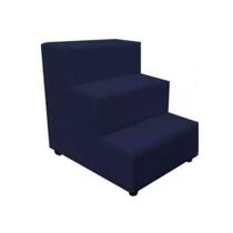 Escadinha Rampa Subir Sofá Cama Cães Cachorro Gato Suede Azul Marinho Escadinha Rampa Subir Sofá Cama Cães Cachorro Gato Suede Azul Marinho