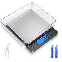 Escala de gramas SKEAP de 1 kg/0,01 g de precisão com carregamento e baterias