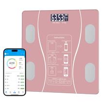 Escala inteligente de gordura corporal ChuangMaishi com Bluetooth - rosa