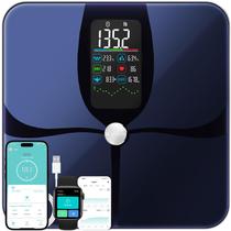 Escala inteligente de gordura corporal Lepulse com IMC, frequência cardíaca e App Black Escala inteligente de gordura corporal Lepulse com IMC, frequência cardíaca e App Black