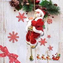 Escalada elétrica Santa 2022 Enfeite de Natal na escada de corda Árvore de Natal Interior ao ar livre pendurado Natal Decoração criativa para a árvore de Natal Lareira Home Decor