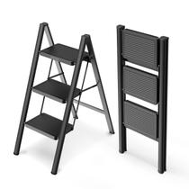 Escalera plegable WOA WOA de 3 peldaños de acero 150 kg negra Escalera plegable WOA WOA de 3 peldaños de acero 150 kg negra