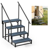 Escalera RV VZNEK de 4 Peldaños Resistente con 2 Pasamanos Escalera RV VZNEK de 4 Peldaños Resistente con 2 Pasamanos