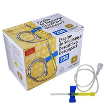 Escalpe 23g azul lock dispositivo segurança descarpack cx com 100 unidades