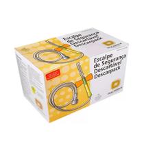 Escalpe 25g laranja lock dispositivo segurança descarpack cx com 100 unidades