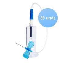 Escalpe Coleta Sangue Vácuo 23g + Adaptador De Agulha 50 Uni Escalpe Coleta Sangue Vácuo 23g + Adaptador De Agulha 50 Uni