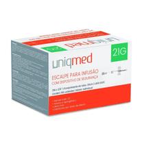 Escalpe com Dispositivo de Segurança 21G c/100 un. Uniqmed Escalpe com Dispositivo de Segurança 21G c/100 un. Uniqmed