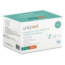 Escalpe de Segurança p/Coleta Múltipla 21G c/100 Uniqmed Escalpe de Segurança p/Coleta Múltipla 21G c/100 Uniqmed