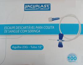 Escalpe de Segurança para Coleta de Sangue com Seringa 23g com Tubo 12 (CRAL) - 100 Unidades