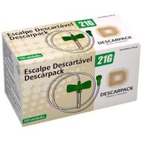 Escalpe descartavel 21g lock caixa com 100 unidades descarpack Escalpe descartavel 21g lock caixa com 100 unidades descarpack