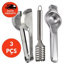 Escamador Descamador Peixe Tira Escama Pegador Universal Tipo Pinça Espremedor Amassador Limão Inox