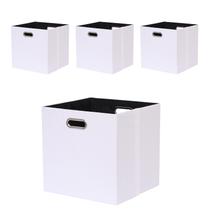 Escaninhos de armazenamento Fboxac Cube 33x33cm, poliéster, conjunto de 4 brancos