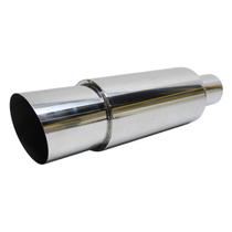 Escapamento abafador inox saída 3,46 polegadas universal