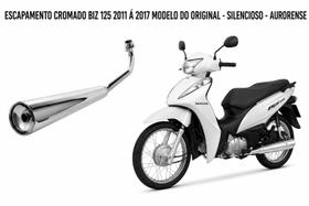 Escapamento cromado Biz 125 2011 á 2017 modelo do original - silencioso