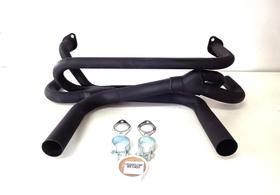 Escapamento Dimensionado 4x2 Sem Abafador Ponteira Preta Fusca Vw Juntas e Abraçadeiras