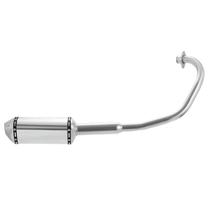 Escapamento Escape Esportivo Moto Pro Tork Mini 3 Stamp Honda Fan 125 2009 À 2015 Cromado com Ponteira