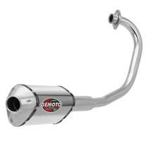 Escapamento Escape Gemoto Racing 3 Trioval Fan 125 2016 - 2017 Cromado Ponteira