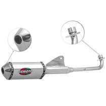Escapamento Escape Gemoto Racing 3 Trioval Pop 100 2007 - 2015 Cromado Ponteira Escapamento Escape Gemoto Racing 3 Trioval Pop 100 2007 - 2015 Cromado Ponteira
