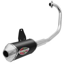 Escapamento Escape Gemoto Racing 3 Trioval Titan 150 Sport 2005 - 2008 Cromado Ponteira Preta