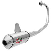 Escapamento Escape Gemoto Racing 3 Trioval Titan 150 Sport 2005 - 2008 Cromado Ponteira