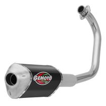 Escapamento Escape Gemoto Racing 3 Trioval Titan Ks 125 Fan 2000 - 2008 Cromado Ponteira Preta