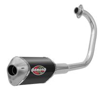 Escapamento Escape Gemoto Racing 3 Trioval Titan Ks / Es 150 2004 - 2008 Cromado Ponteira Preta