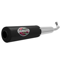 Escapamento Escape Gemoto Racing Biz 110 2016 - 2017 Cromado Ponteira Preta