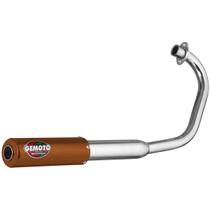 Escapamento Escape Gemoto Racing Titan Esd/ex 150 2009 - 2013 / Fan 150 Esdi Cromado Ponteira