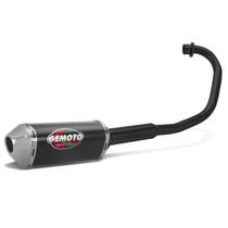 Escapamento Esportivo Gemoto Racing 3 Trioval Curva Preta Moto Honda Fan 125 Ks Es 2009 À 2015