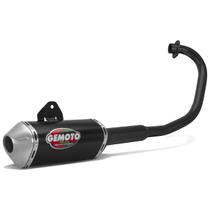 Escapamento Esportivo Gemoto Racing 3 Trioval Curva Preta Moto Honda Titan 125 Es 2000 À 2004