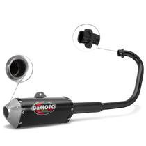 Escapamento Esportivo Gemoto Racing 3 Trioval Curva Preta Motos Honda Titan 150 Fan 150 Esd 2009 À 2013