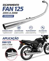 Escapamento Fan 125 2005 A 2008 Cromado
