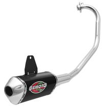 Escapamento Gemoto Racing 3 Trioval Fazer / Factor 150 2013 - 2020 Cromado Ponteira Preta