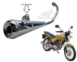 Escapamento Mini Com Protetor Fortuna Cg Titan Cargo Fan 125 Esd Com Bacalhau De 2000 Ate 2008