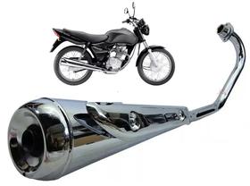 Escapamento Mini Com Protetor Fortuna Cg Titan Fan Cargo 125 Ks Es Sem Bacalhau De 2000 Ate 2008