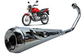 Escapamento Mini Com Protetor Fortuna Cg Titan Fan Cargo Start 125 Ks Es Sem Bacalhau De 2009 Ate 2018