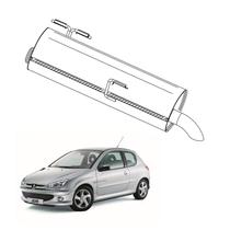 Escapamento Silencioso Peugeot 206 1.0 16V 2000 a 2006 Trase